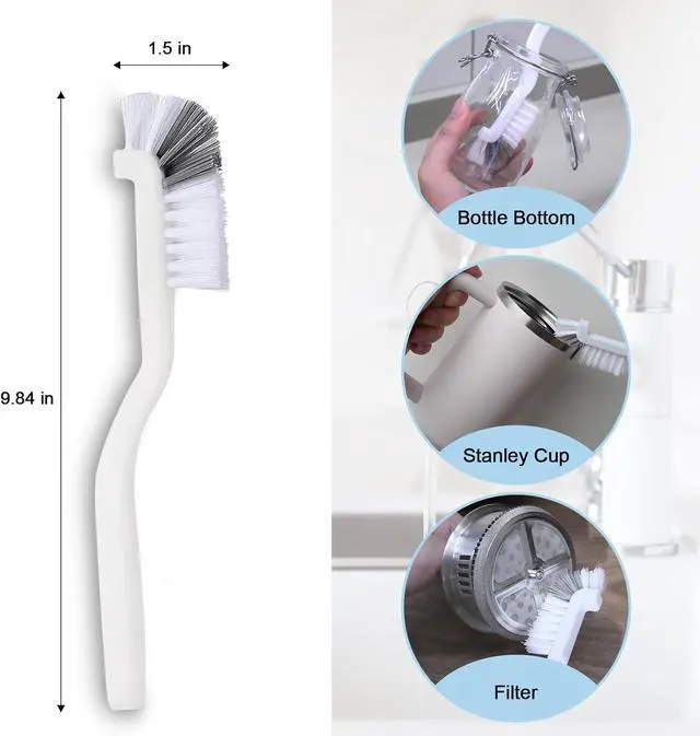 Alt view image 2 of 7 - 9 Pack Crevice Cleaning Brush Set, Hard Bristle Detail Brush Set for Deep Cleaning Kitchen, Bathroom, Grout, Sink, Bottle, Blender, Corners, Tight Spaces