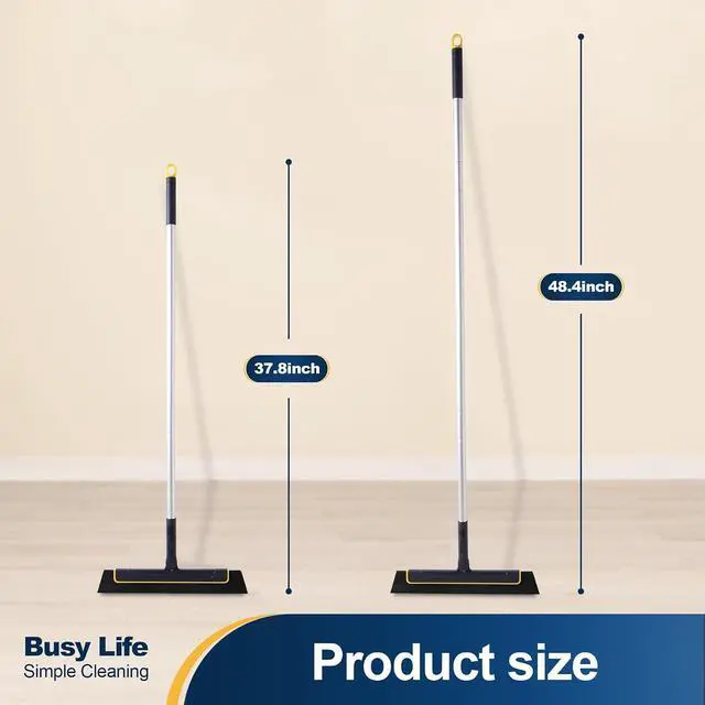 Alt view image 3 of 7 - Yocada Floor Squeegee Broom EVA Foam Blade Aluminum Pole