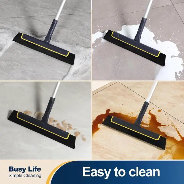 Alt view image 6 of 7 - Yocada Floor Squeegee Broom EVA Foam Blade Aluminum Pole