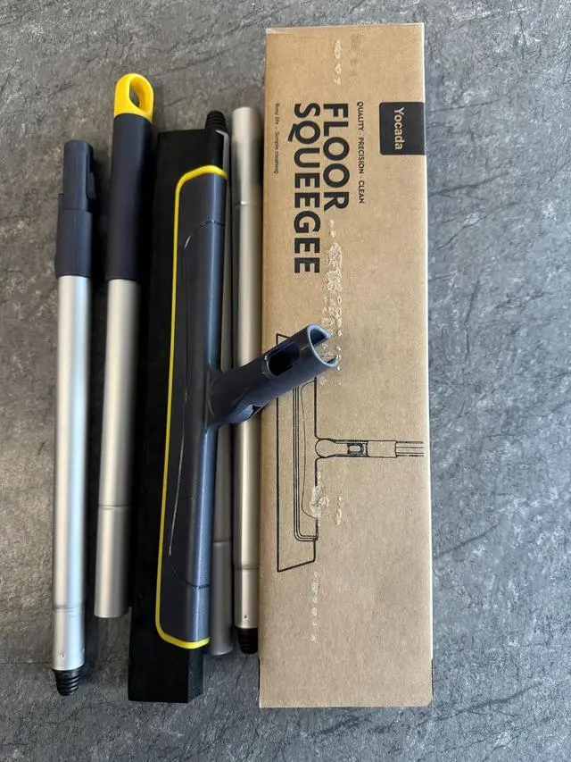 Alt view image 7 of 7 - Yocada Floor Squeegee Broom EVA Foam Blade Aluminum Pole