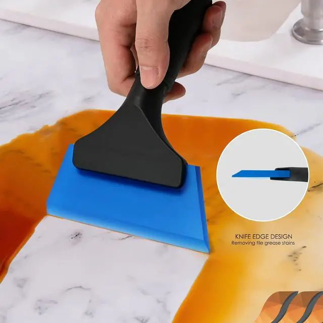 Alt view image 4 of 7 - EHDIS Small Squeegee 5 inch Rubber Window Tint Windshield Scraper for Car,Glass, Mirror, Shower, Door,Bathroom Cleaning(Blue)