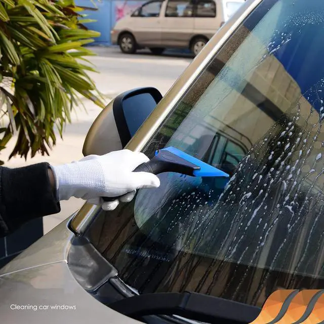 Alt view image 6 of 7 - EHDIS Small Squeegee 5 inch Rubber Window Tint Windshield Scraper for Car,Glass, Mirror, Shower, Door,Bathroom Cleaning(Blue)