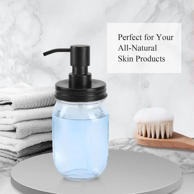 Alt view image 7 of 7 - Premium Quality Mason Jar Soap Dispenser - Black 16 Ounce - Made from Rust Proof Stainless Steel Dish and Hand Soap Dispenser Ideal for Kitchen Dish Soap, Bathroom Soap