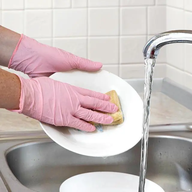 Alt view image 6 of 7 - GUSTO Disposable Pink Nitrile Gloves