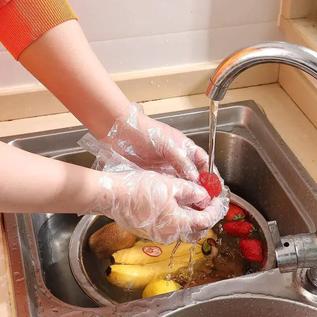 Alt view image 6 of 6 - Brandon-super Disposable Food Prep Gloves - 500 Piece Plastic Food Safe Disposable Gloves, Food Handling, One Size Fits Most 500 PCS