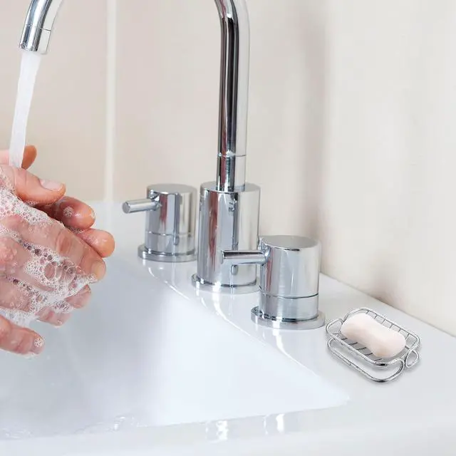 Alt view image 4 of 6 - Patelai Soap Dish Stainless Steel Bathroom Bar Soap Holder for Shower Rust Proof Metal Self Draining Sponge Shelf Tray for Kitchen Sink(Classic Style)