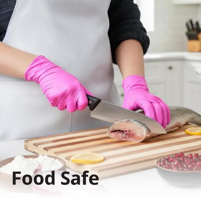 Alt view image 3 of 7 - SwiftGrip Powder-Free Nitrile Gloves, 3-mil, Disposable Nitrile Gloves, Latex-Free, Powder-Free - Pink/Fuchsia