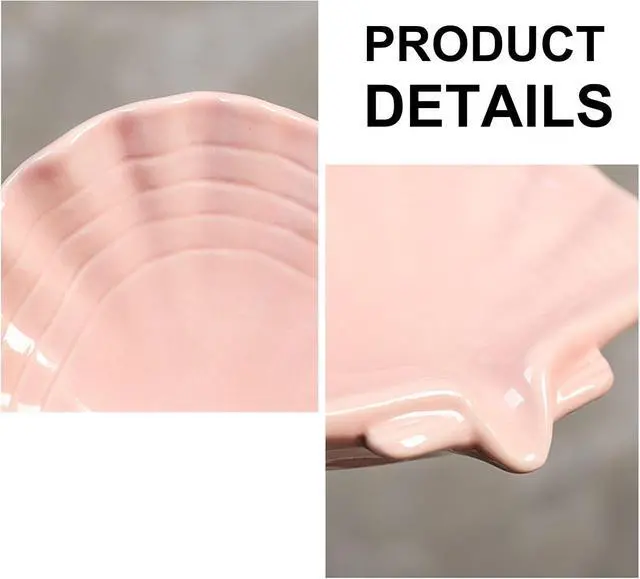 Alt view image 7 of 7 - Ceramic Soap Holder, Sea-Shell Soap Tray with Self Draining, Soap Tray for Sink Washroom Bathroom Shower, Small Cute and Elegant Holder with Glaze, Easy Cleaning (White)
