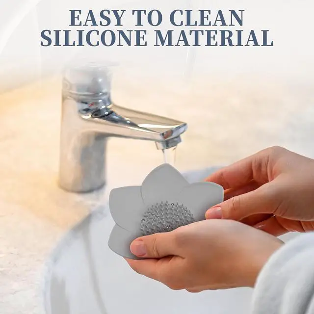 Alt view image 4 of 6 - 2 Pcs Lotus Shape Shower Steamer Tray, Silicone Soap Holder Non-Slip, Flower Shape Draining Soap Dishes with Drainage for Shower Non-Slip Holders Bathtub, Sink & Modern Bathroom Décor