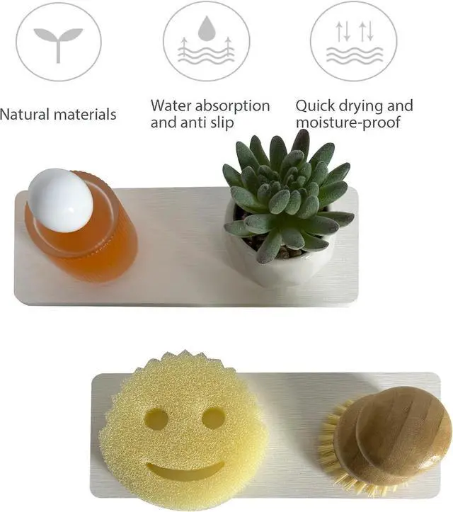 Alt view image 3 of 7 - NiuYichee 2Pcs Sink Stone Soap Tray Water Absorbing Diatomite Coaster