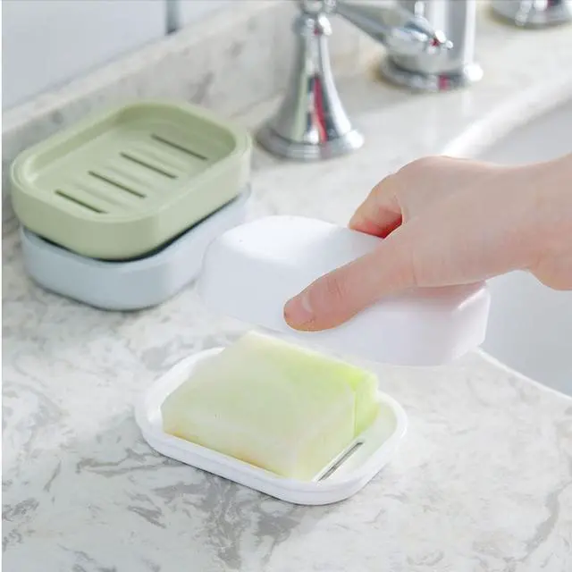 Alt view image 3 of 6 - 4 Pack Plastic Soap Dish, Soap Container, Double Layer Draining Soap Holder for Shower, Bathroom or Kitchen, C-0060