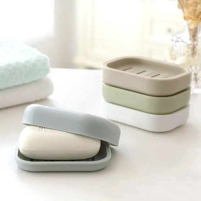 Alt view image 5 of 6 - 4 Pack Plastic Soap Dish, Soap Container, Double Layer Draining Soap Holder for Shower, Bathroom or Kitchen, C-0060