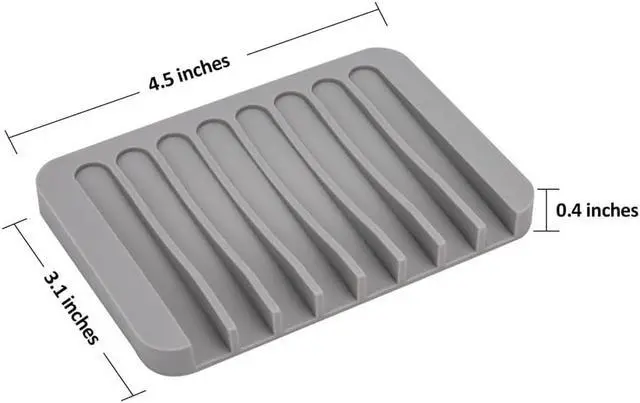 Alt view image 7 of 7 - 4PCS Self-Draining Silicone Bar Soap Dish and Holders for Shower