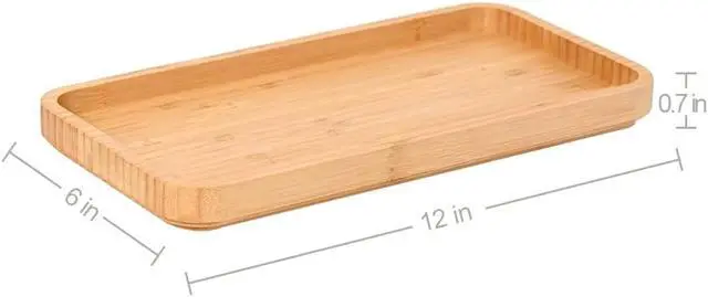 Alt view image 3 of 7 - Bamboo Vanity Tray Bamboo Counter Tray Rack for Organizing Decor Display Toilet Tank Top Tray Pallet, Bathroom Storage Vanity Pallet 11.8 x 6 x 0.7in