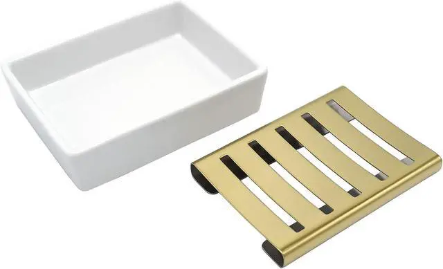 Alt view image 4 of 6 - Ceramic Soap Dish, Bar Soap Holder for Shower, Bathroom Soap Dishes