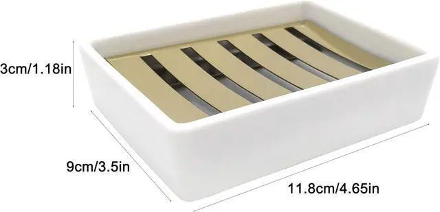 Alt view image 5 of 6 - Ceramic Soap Dish, Bar Soap Holder for Shower, Bathroom Soap Dishes
