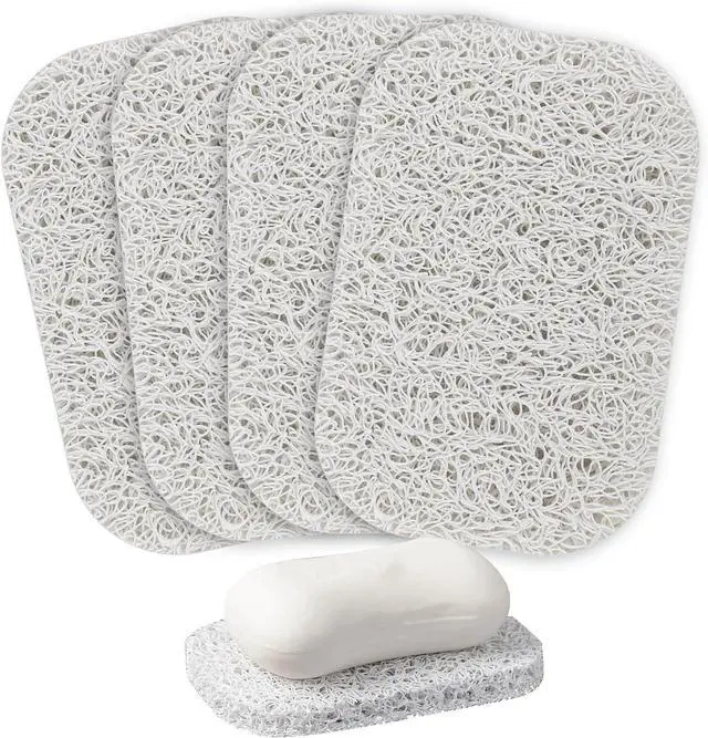 Main image of 4PCS White Soap Holder Pad BPA-Free Savers Pads for Soap Dish,Easy to Clean Soap Lifting Pads Suitable for Shower Kitchen Bathroom Bathroom Travel Hotel Cleaning Products