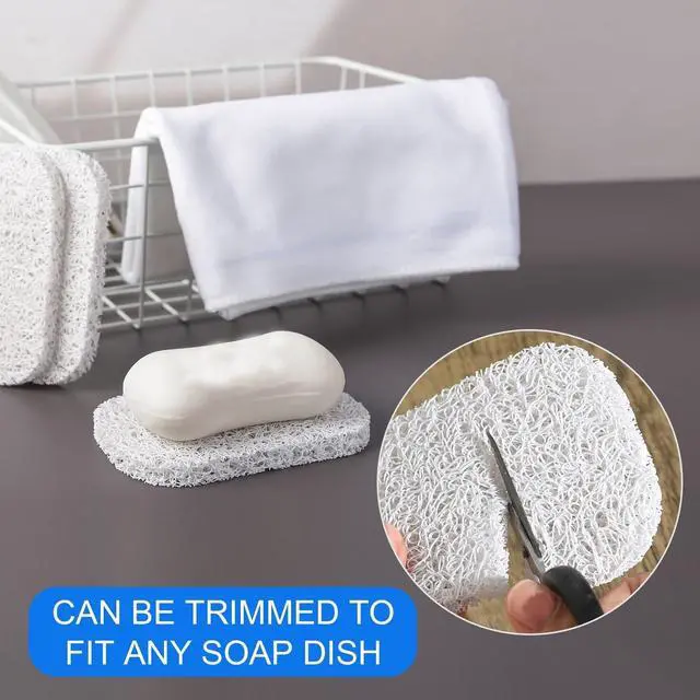 Alt view image 6 of 7 - 4PCS White Soap Holder Pad BPA-Free Savers Pads for Soap Dish,Easy to Clean Soap Lifting Pads Suitable for Shower Kitchen Bathroom Bathroom Travel Hotel Cleaning Products