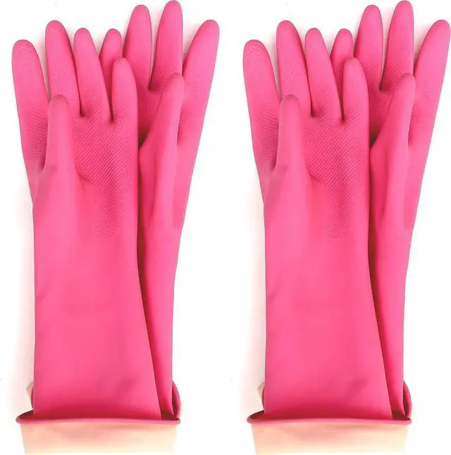 Main image of Myungjin (2 Pairs) Kids Reusable Multipurpose Waterproof Hand Protection Rubber Latex Gloves/Dishwashing, Cleaning, Painting