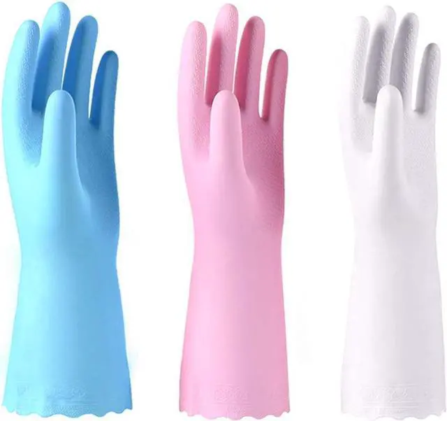 Main image of Alimat PluS Kitchen Cleaning Gloves Latex Free, Cotton Flock Liner, Medium