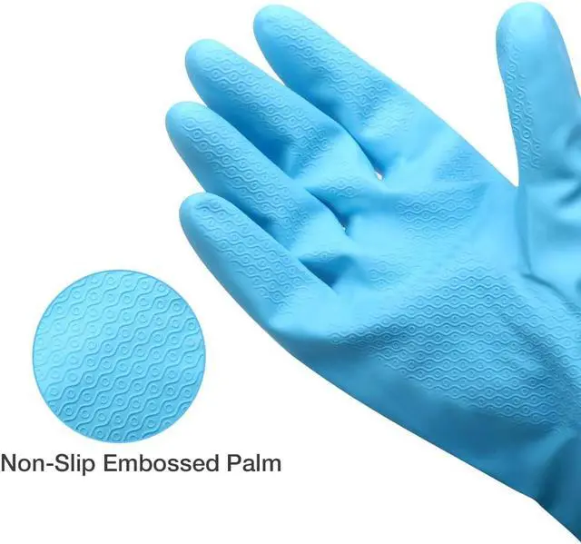 Alt view image 4 of 7 - Alimat PluS Kitchen Cleaning Gloves Latex Free, Cotton Flock Liner, Medium