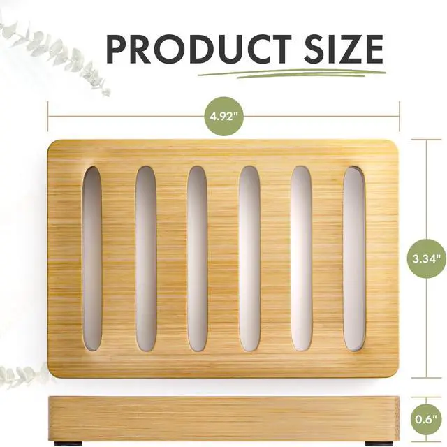 Alt view image 3 of 7 - AmazerBath Soap Holder Soap Dish, Bamboo Soap Dish, 2 Pack Wood Bar Soap Holder for Shower, Trays Self Draining, Soap Saver for Shower, Bathroom, Kitchen(Natural Color)