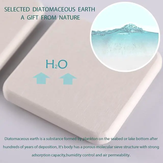 Alt view image 3 of 7 - NiuYichee Set of 4 Water Absorbent Diatomite Coasters, Dish Soap Stone Tray