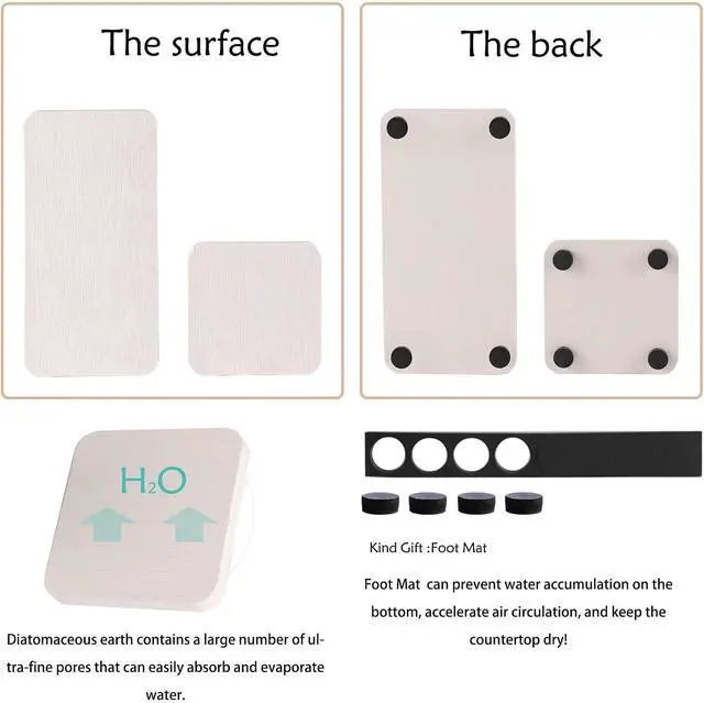 Alt view image 5 of 7 - NiuYichee Set of 4 Water Absorbent Diatomite Coasters, Dish Soap Stone Tray