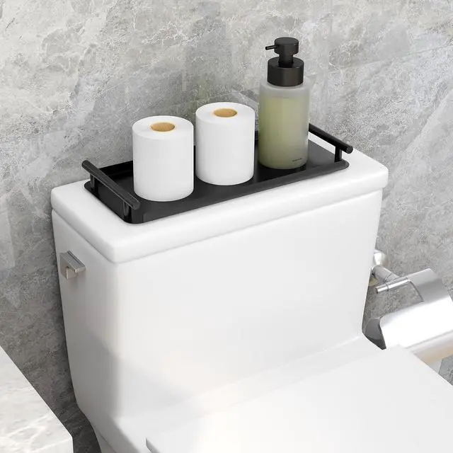 Alt view image 2 of 6 - FEILERN Toilet Paper Basket, Toilet Tank Tray with Handle for Organizing