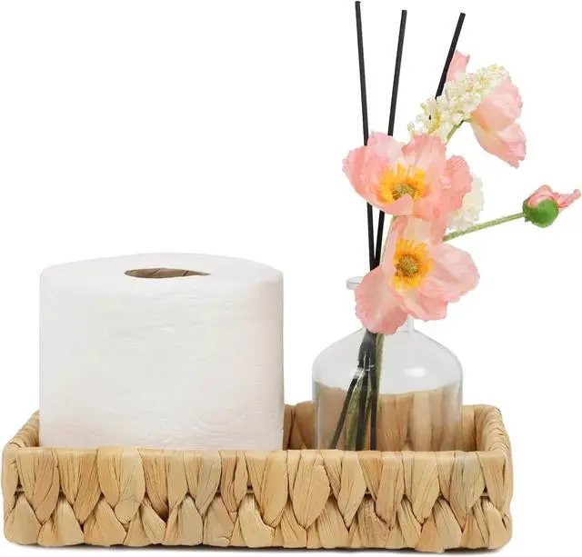 Main image of Water Hyacinth Bathroom Vanity Tray, 10 Inch