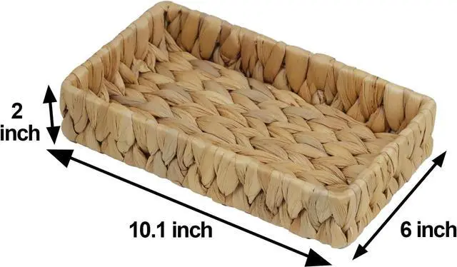 Alt view image 5 of 7 - Water Hyacinth Bathroom Vanity Tray, 10 Inch