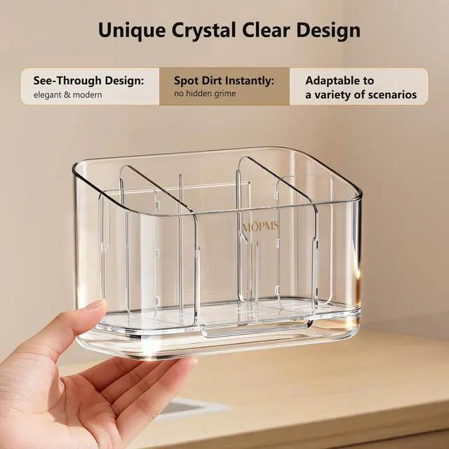 Alt view image 6 of 7 - MOPMS Toothbrush Holders for Bathrooms with 5 Slots Adjustable Dividers