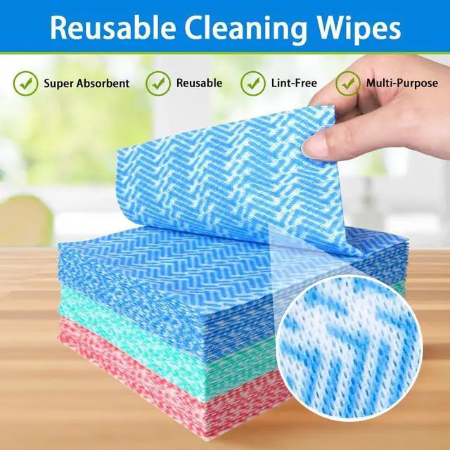Alt view image 2 of 7 - AIDEA Cleaning Wipes, Reusable Paper Towels, Disposable Towels, Domestic Wipes for Dish&Kitchen, 50 Count Multi-Purpose Cleaning Dish Rags, 12 * 12 Inch