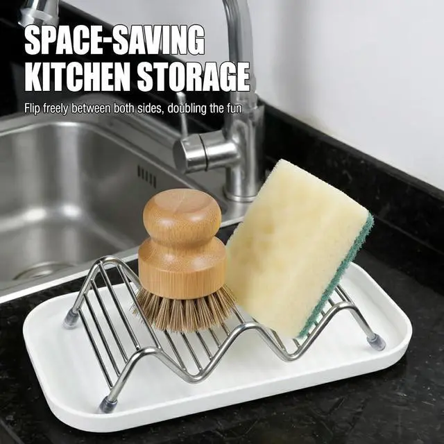 Alt view image 3 of 7 - OZNER Wavy Soap Dish for Shower, 304 Stainless Steel Shampoo Bar Holder with Removable Drip Tray, Self Draining Quick Dry Bar Soap Holder for Shampoo Bars, Conditioner Bars & Soap, 1 Pack