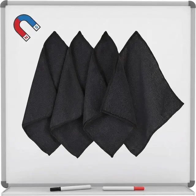 Main image of Tatuo 4 Pcs Dry Erase Cloth, Magnetic Eraser, 10 in(Black)