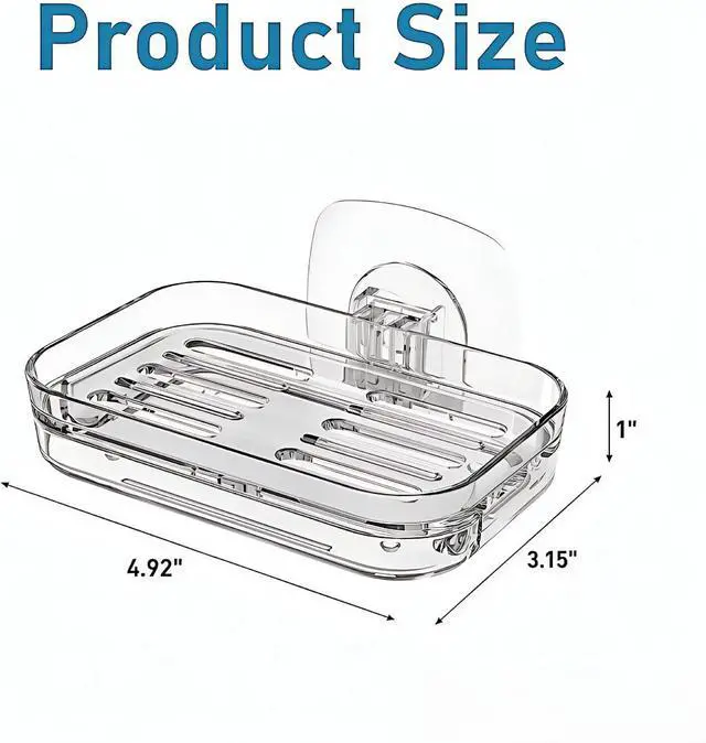 Alt view image 2 of 6 - Adhesive Soap Dish for Shower Wall-Mounted Soap Holder for Bathroom