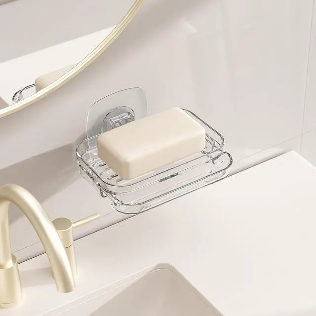 Alt view image 3 of 6 - Adhesive Soap Dish for Shower Wall-Mounted Soap Holder for Bathroom