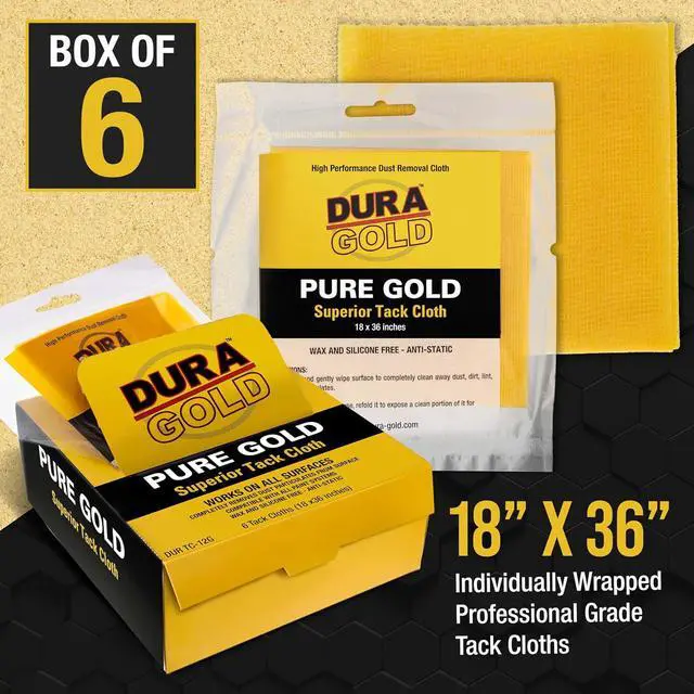 Alt view image 2 of 7 - Dura-Gold - Pure Gold Superior Tack Cloth (Pack of 6), Woodworking, Automotive Paint, Tack Cloth Autobody Painting, Painters Cloths, Dust Rags, Stain Rags, Wood Staining Pads, Tac Cloths, Tacky Towel