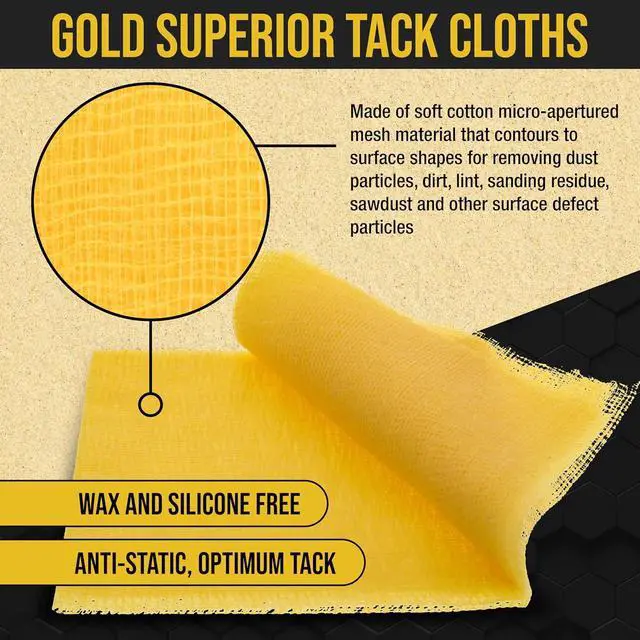 Alt view image 3 of 7 - Dura-Gold - Pure Gold Superior Tack Cloth (Pack of 6), Woodworking, Automotive Paint, Tack Cloth Autobody Painting, Painters Cloths, Dust Rags, Stain Rags, Wood Staining Pads, Tac Cloths, Tacky Towel