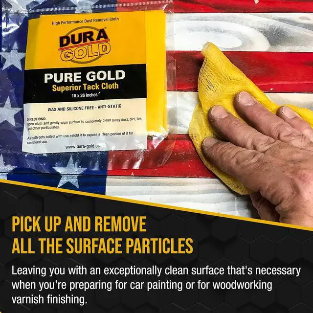 Alt view image 6 of 7 - Dura-Gold - Pure Gold Superior Tack Cloth (Pack of 6), Woodworking, Automotive Paint, Tack Cloth Autobody Painting, Painters Cloths, Dust Rags, Stain Rags, Wood Staining Pads, Tac Cloths, Tacky Towel