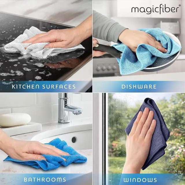Alt view image 4 of 7 - MagicFiber Microfiber Cleaning Cloth, Rags & Dish Towels, 12pk, Large 13x11