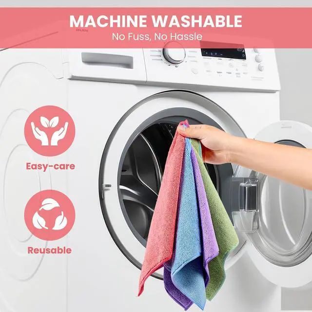 Alt view image 7 of 7 - SIFANGKE Microfiber Cleaning Cloth, 12 Pack Assorted Color Cleaning Rags for Housekeeping, Colorful Reusable Microfiber Towels for Car, Kitchen, Bathroom and Household Cleaning Supplies, 11.8"X11.8"