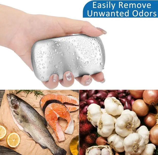 Alt view image 3 of 7 - HOOPLE Stainless Steel Soap Bar for Hands, Odor Remover for Garlic, Fish & Onion Smells, Reusable Metal Soap for Kitchen, Cooking & Outdoor Use, Dishwasher Safe