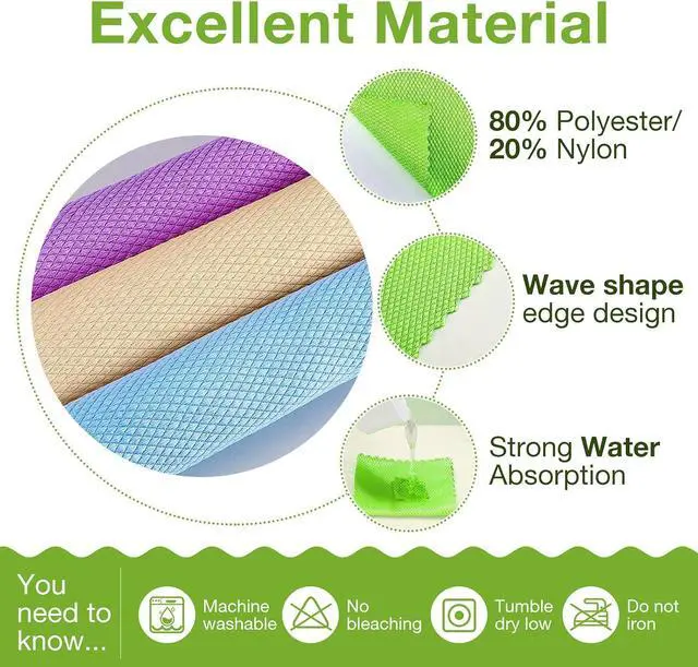 Alt view image 3 of 7 - Patelai 9 Pcs Fish Scale Streak Free Microfiber Glass Mirror Cleaning Cloth