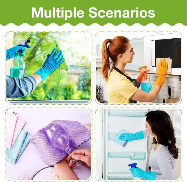 Alt view image 6 of 7 - Patelai 9 Pcs Fish Scale Streak Free Microfiber Glass Mirror Cleaning Cloth