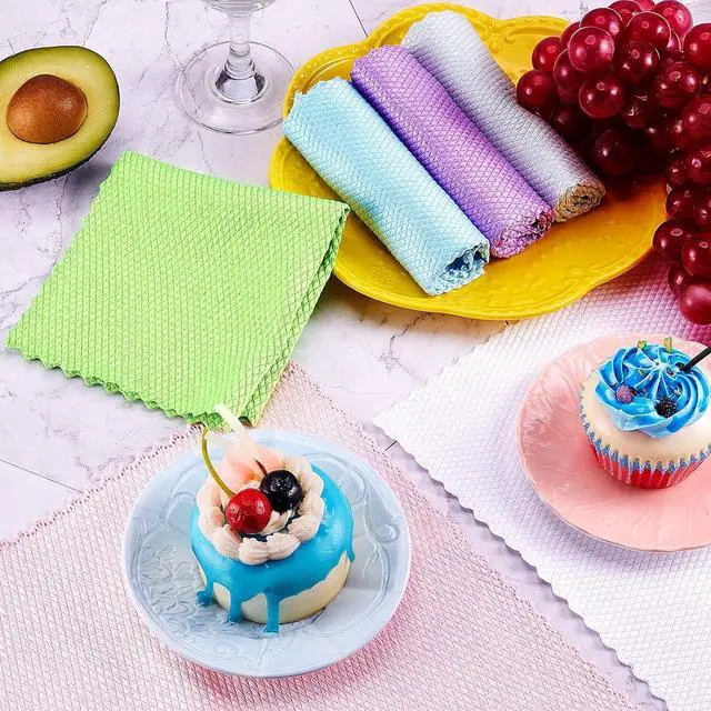 Alt view image 7 of 7 - Patelai 9 Pcs Fish Scale Streak Free Microfiber Glass Mirror Cleaning Cloth