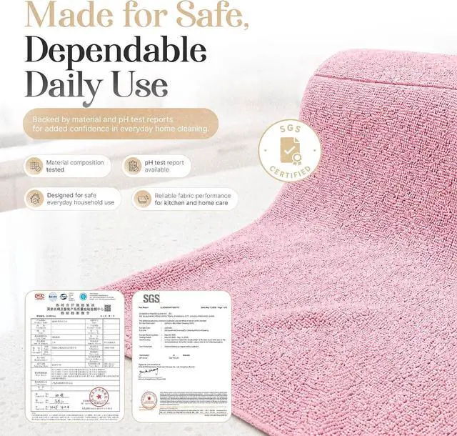 Alt view image 7 of 7 - Microfiber Cleaning Cloth Roll 20 Sheets 11" x 10" Tear Away Microfiber Towel Roll Reusable Paper Towels Washable Ultra Absorbent Lint-Free Cleaning Cloths for Kitchen, Car and Home Use, Pink