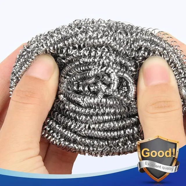 Alt view image 3 of 6 - 10 Pack Stainless Steel Scrubber, Steel Wool Srubber for Scouring Stubborn Messes from Pots and Pans, Stoves,Broiler Racks,Grills and More