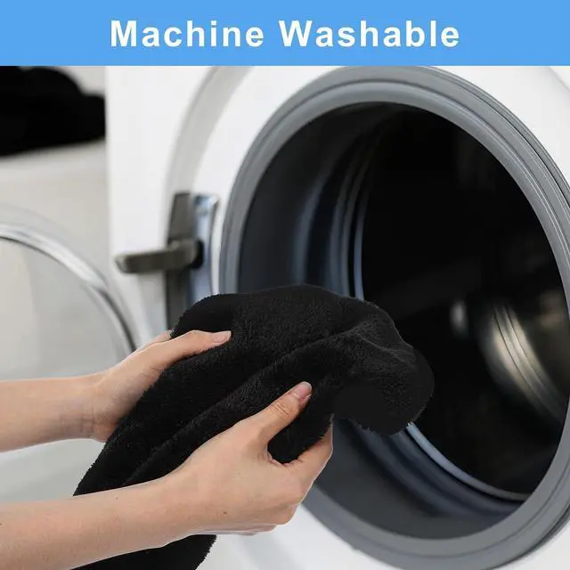 Alt view image 5 of 7 - Bremorou Microfiber Toilet Lid Cover Soft Velvet Toilet Cover Machine Washable Absorbent Comfortable Durable Adjustable Toilets Seat Covers Fits Most Toilets Lids Elastic Bottom Fabric Seat (Black)