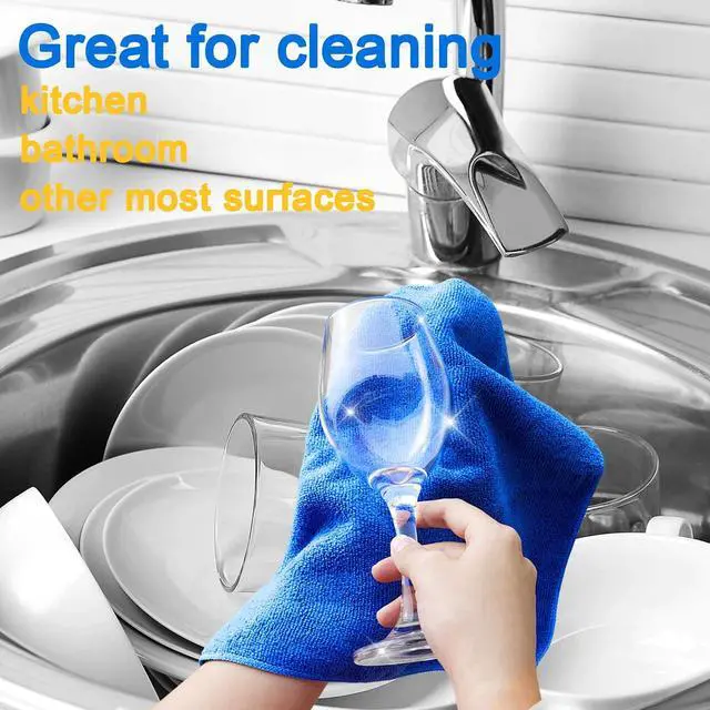 Alt view image 5 of 7 - Microfiber Cleaning Cloth - 12 Pcs Premium Microfiber Towels, Highly Absorbent, Reusable Household Cleaning Supplies - for Kitchen Towels, Dust Cloth, Cleaning Rags, 12" x 12"